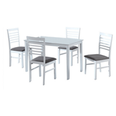 Set de bucătărie, MDF alb/textil gri, BRISBO 1+4