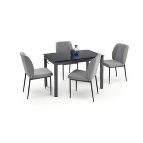 Set masa si 4 scaune HOUSTON OCN-35872, gri/negru