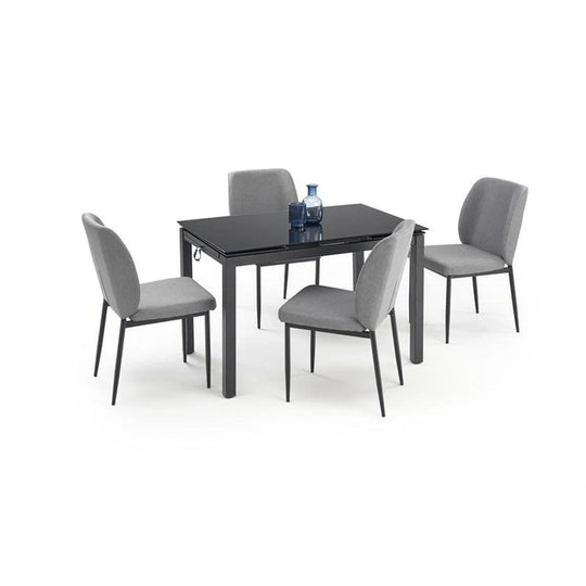 Set masa si 4 scaune HOUSTON OCN-35872, gri/negru
