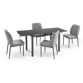 Set masa si 4 scaune HOUSTON OCN-35872, gri/negru