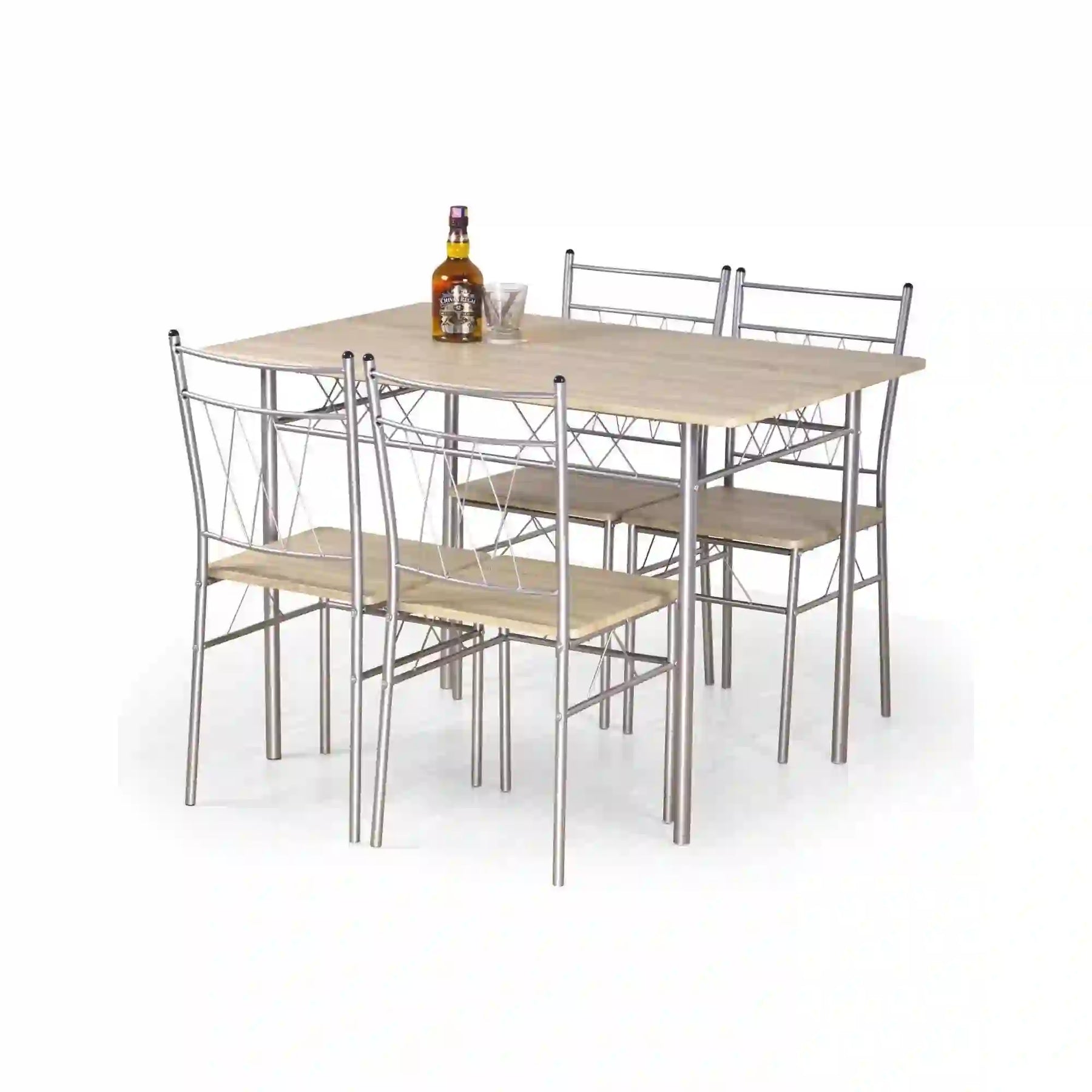 Set masa și 4 scaune din stejar sonoma, ideal pentru un living modern – primabucata