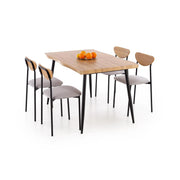 Set masa si 4 scaune HOUSTON OCN-35885, stejar/negru/gri