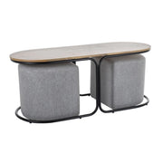 Set masuta cu 2 taburete DETROIT OCN-39269, stejar/negru