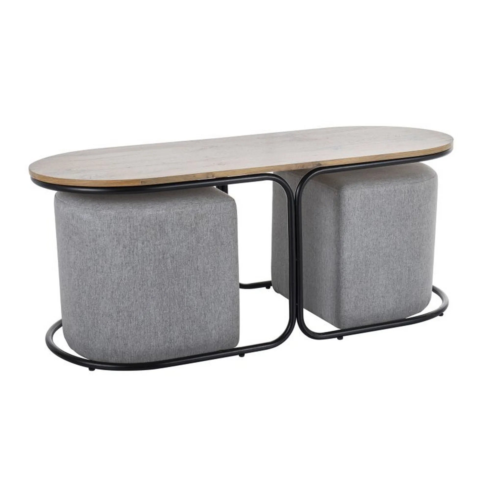 Set masuta cu 2 taburete DETROIT OCN-39269, stejar/negru