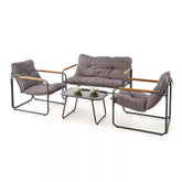 Set mobilier gradina HOUSTON OCN-35867, gri/negru