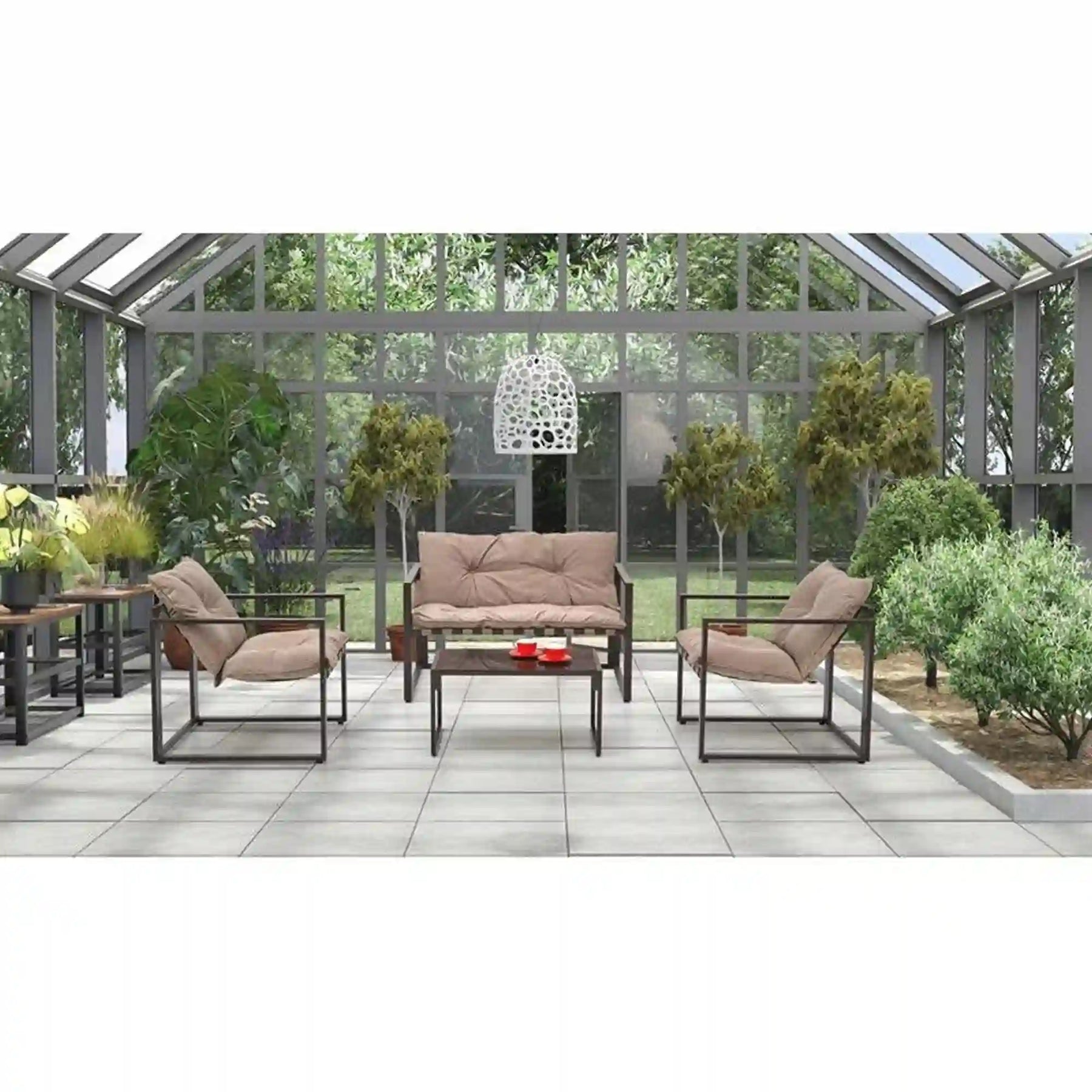 Set mobilier gradina HOUSTON OCN-35869, cappuccino/negru