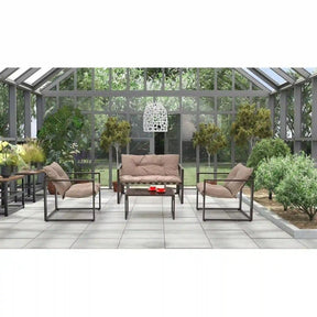 Set mobilier gradina HOUSTON OCN-35869, cappuccino/negru