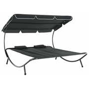 Sezlong gradina MULTINA, gri, poliester/otel, 180x204x147 cm