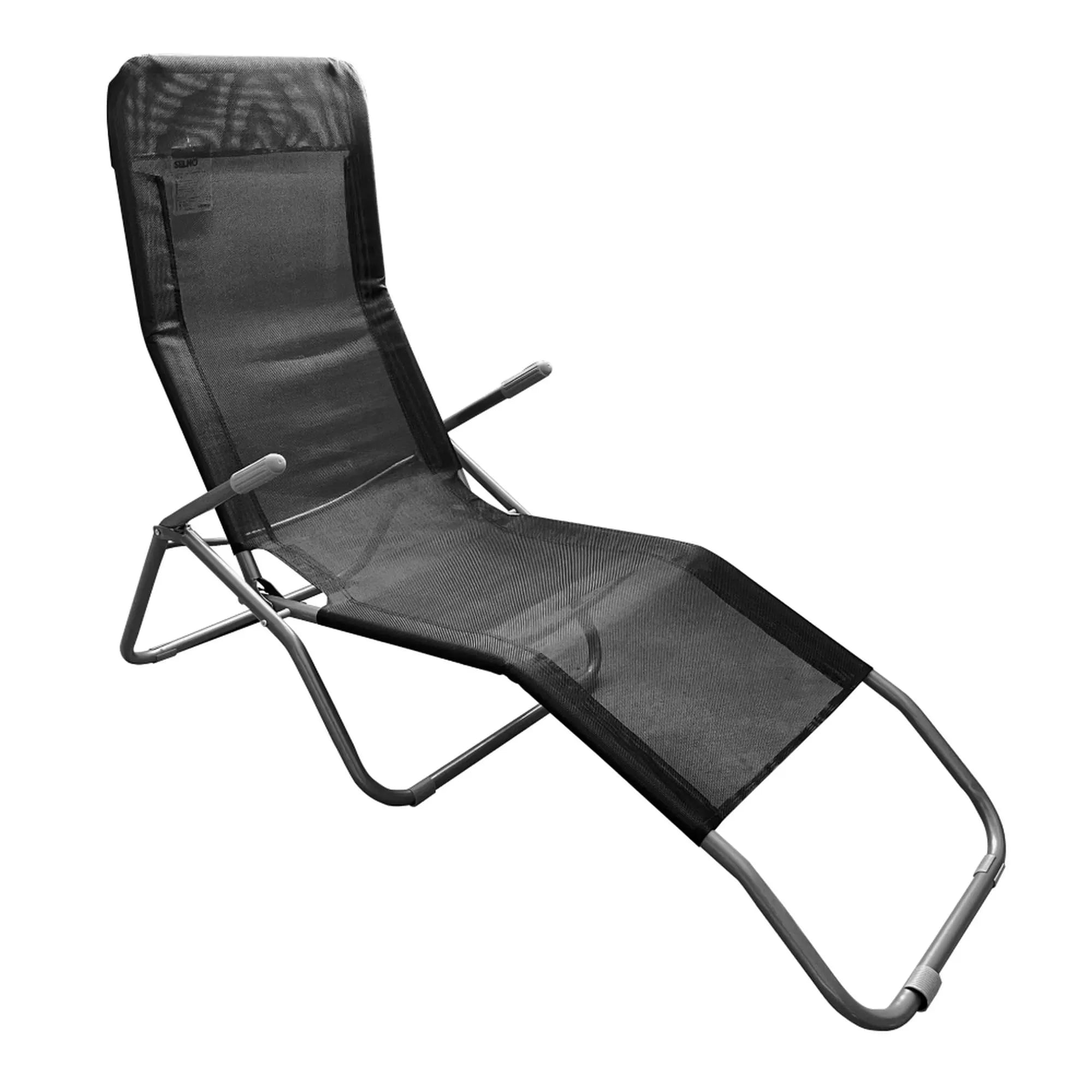 Sezlong gradina ATHENA OCN-28465, gri/negru