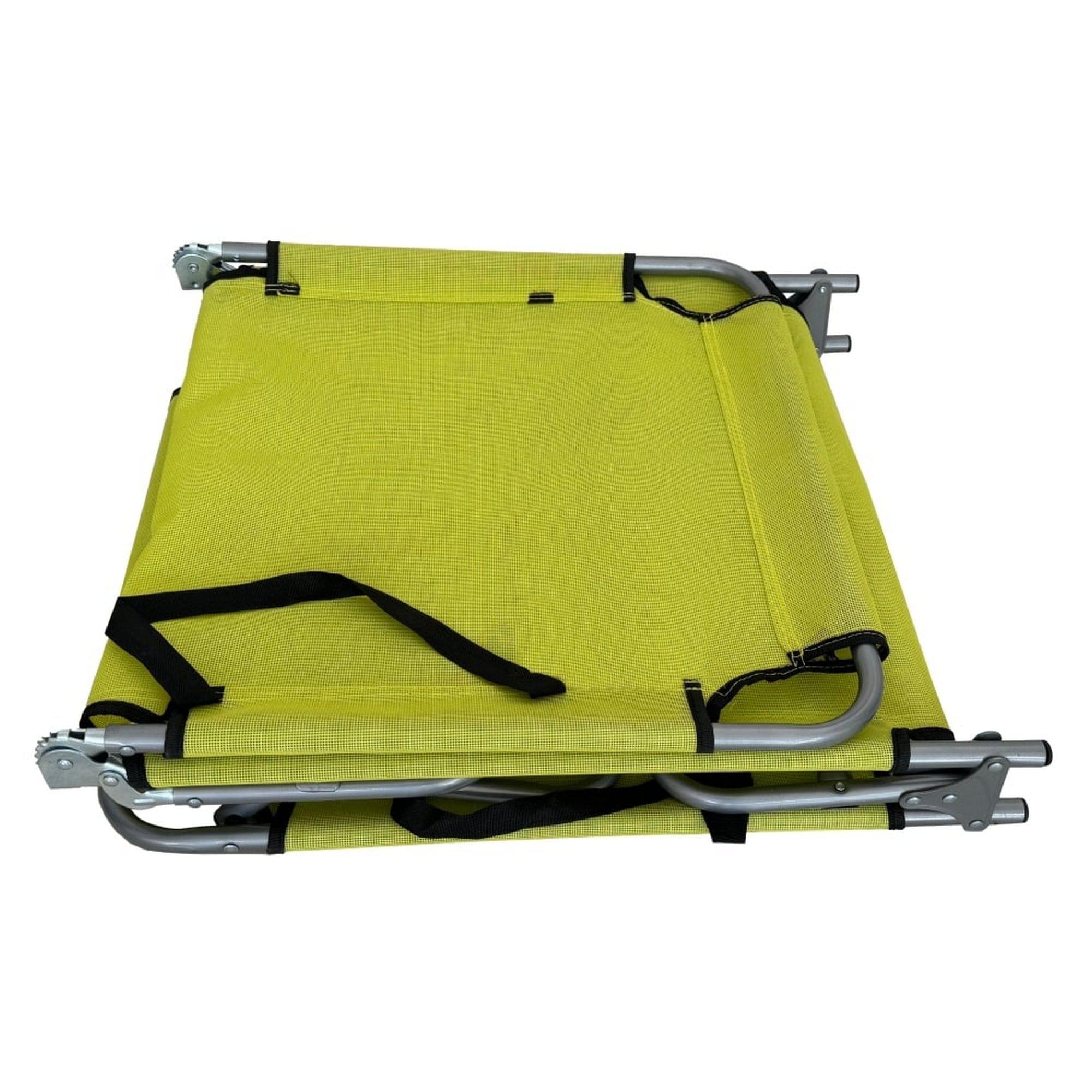 Sezlong gradina KELEO, gri/verde, plasa/otel, 58x182x79 cm