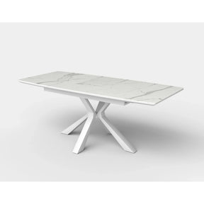 Masa extensibila VIVALDI, alb, ceramica/metal, 160/200x90x78 cm