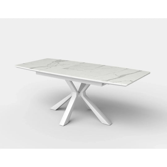Masa extensibila VIVALDI, alb, ceramica/metal, 160/200x90x78 cm