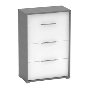Comoda cu sertare RIOMA NEW TIPUL 22, PAL laminat, grafit/albă, 75x38x112.2 cm
