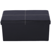 Taburet pliabil, piele eco neagră, IMRA