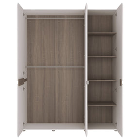 Dulap dormitor LYNATET TYP 22, cu oglinda, PAL, alb lucios HG/stejar sonoma truflu,