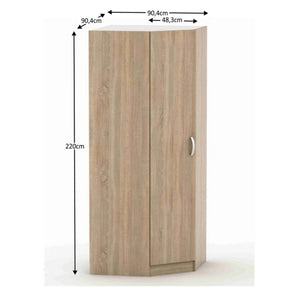 Dulap de colt BETTY 2 BE02-016-00, DTD laminat, stejar sonoma, 90.4x90.4x220 cm
