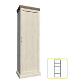 Dulap ROYAL S1D, pin nordic/stejar salbatic, PAL, 57x39x187 cm