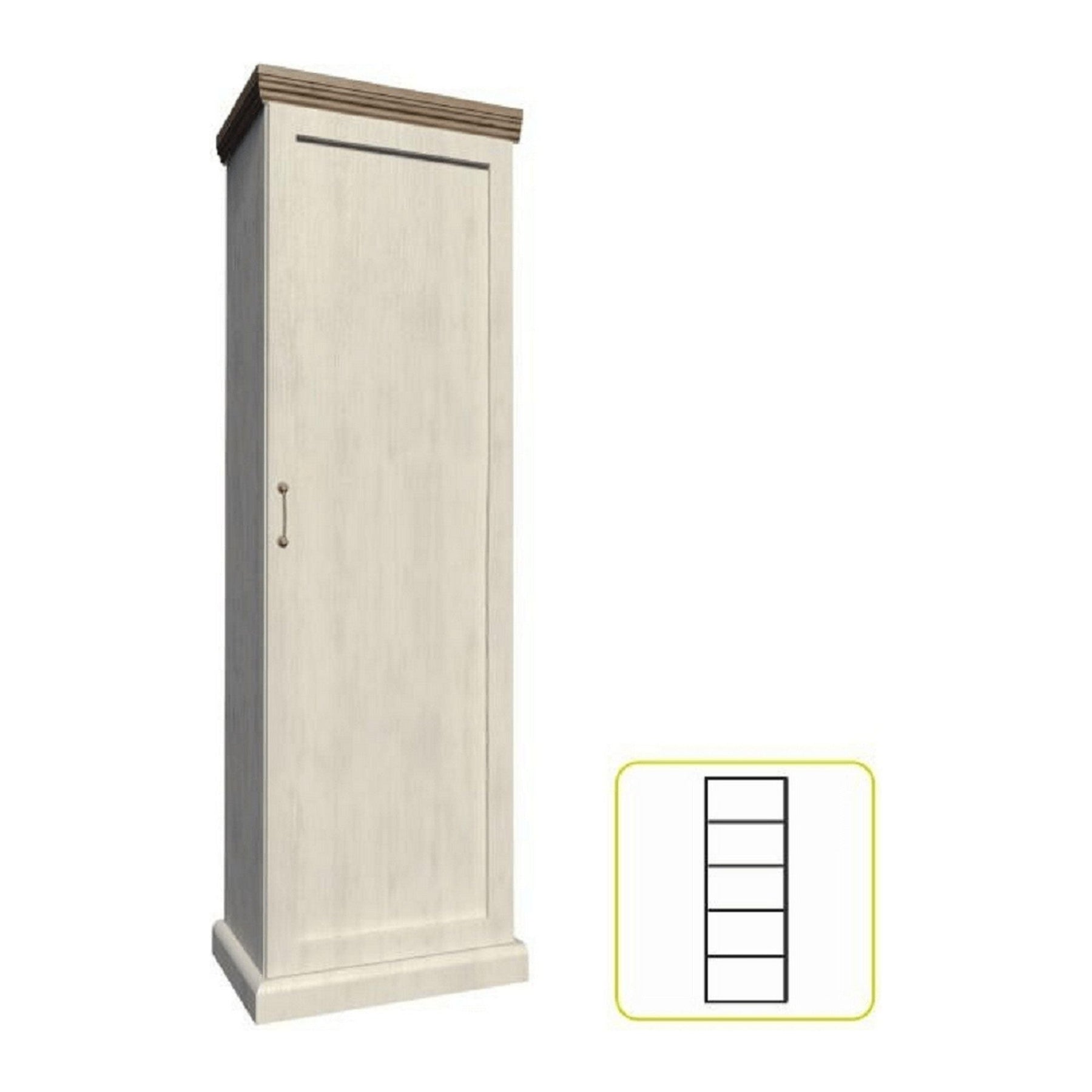 Dulap ROYAL S1D, pin nordic/stejar salbatic, PAL, 57x39x187 cm