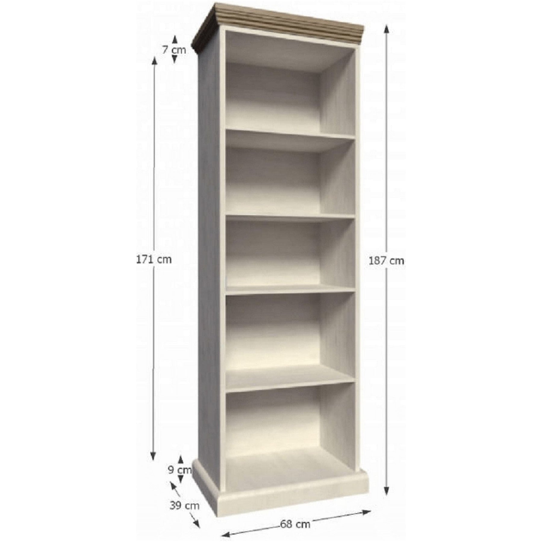 Etajera ROYAL RW, PAL, pin nordic/stejar sălbatic, 68x39x187 cm