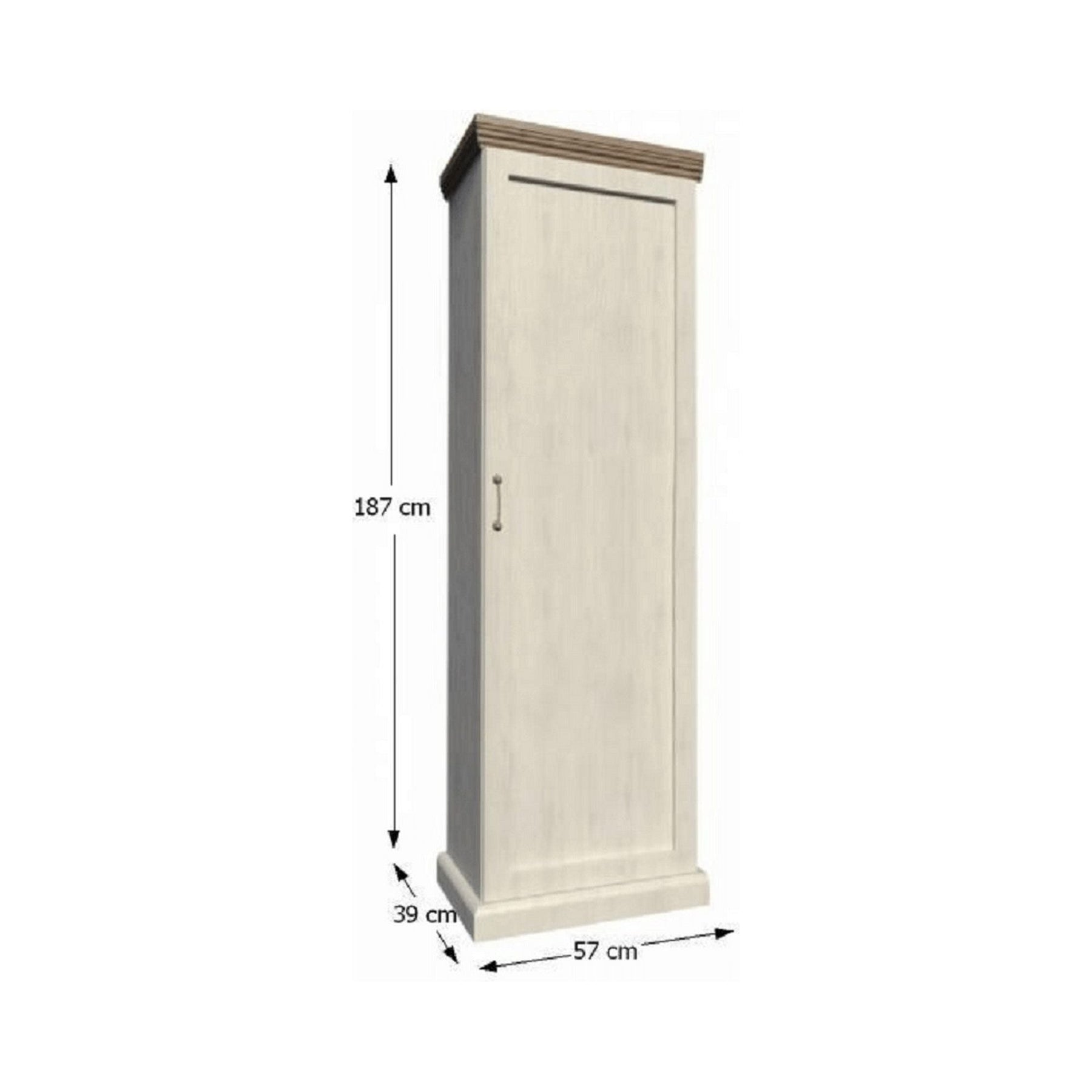 Dulap ROYAL S1D, pin nordic/stejar salbatic, PAL, 57x39x187 cm