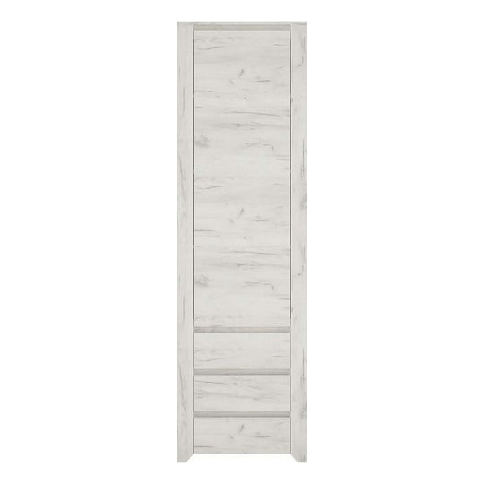 Dulap dormitor ANGEL tip 10, PAL melaminat, alb craft, 56x190,5x40,2 cm, 1 usa si 3 sertare