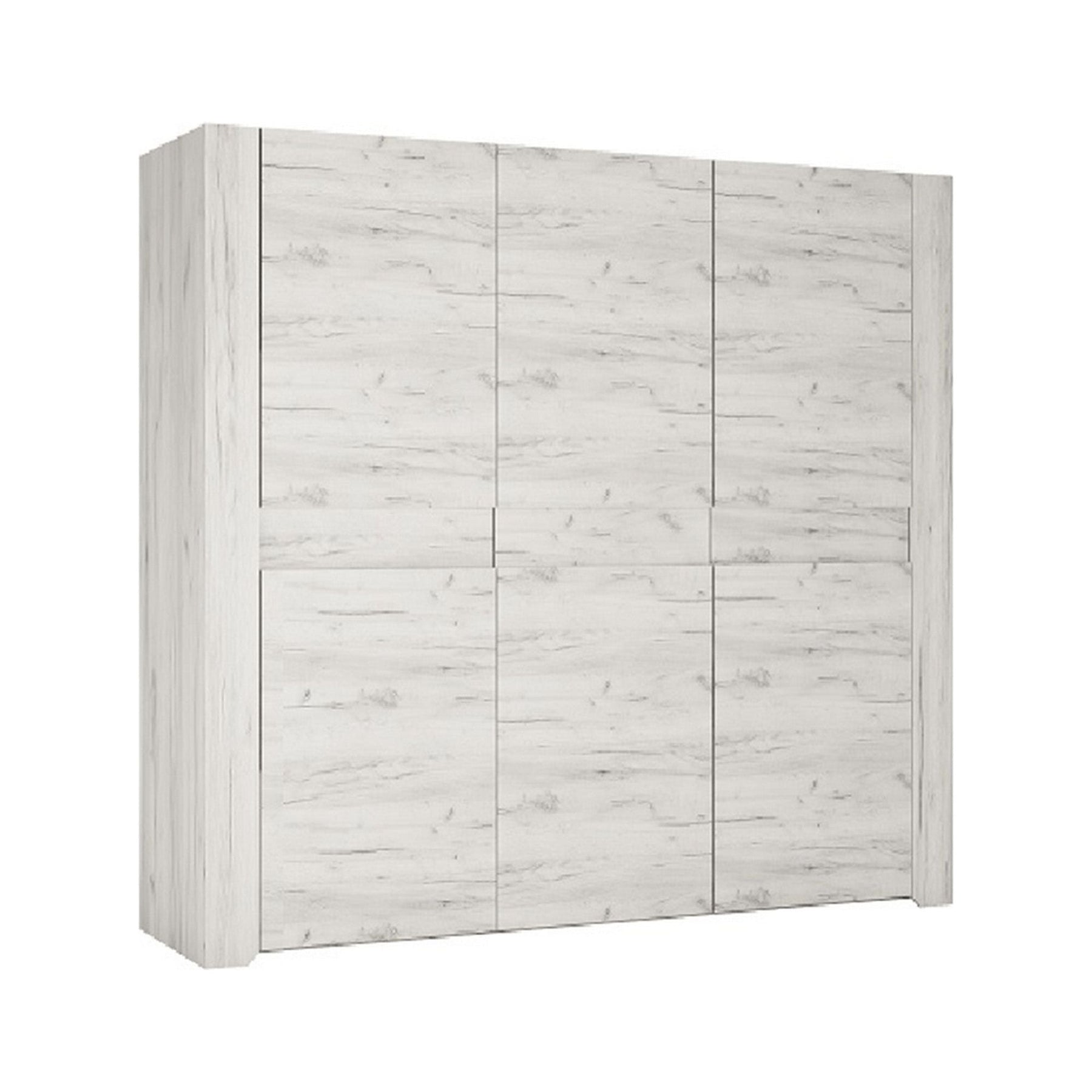 Dulap haine ANGEL TIP 22 3D, PAL melaminat, alb craft, 220,1x207,5x60 cm, 3 uşi