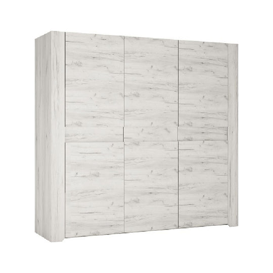 Dulap haine ANGEL TIP 22 3D, PAL melaminat, alb craft, 220,1x207,5x60 cm, 3 uşi