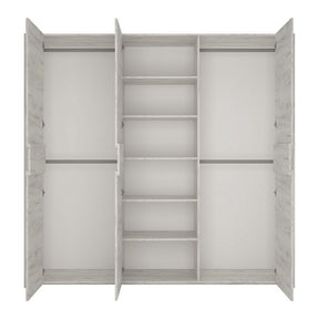 Dulap haine ANGEL TIP 22 3D, PAL melaminat, alb craft, 220,1x207,5x60 cm, 3 uşi