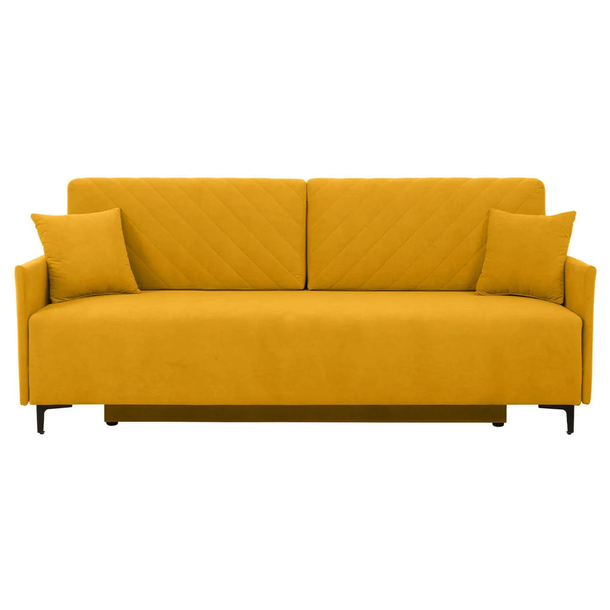 Canapea extensibila LOGAN, stofa catifelata galben - Mavel 68, 214x96x91 cm