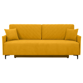 Canapea extensibila LOGAN, stofa catifelata galben - Mavel 68, 214x96x91 cm