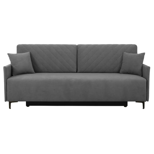 Canapea extensibila LOGAN, stofa catifelata gri - Mavel 14, 214x96x91 cm