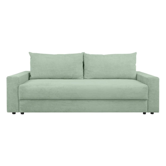 Canapea extensibila GARCIA, stofa catifelata verde menta - Poso 47, 233x108x92 cm