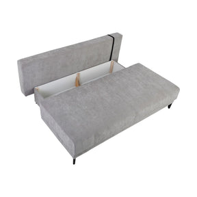 Canapea extensibila SENTILA, stofa catifelata bej - Wind 82, 198x106x91 cm