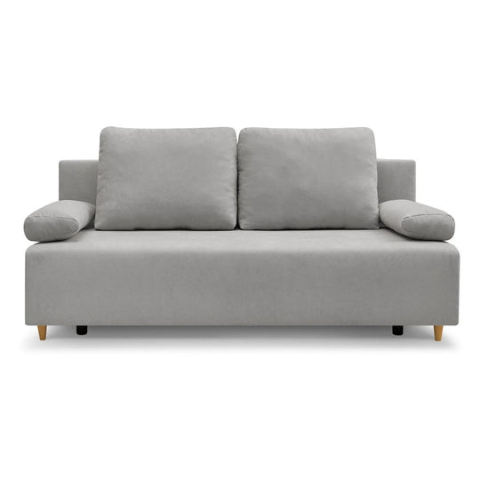 Canapea extensibila SUN, stofa catifelata gri - Enjoy New 45, 193x92x96 cm