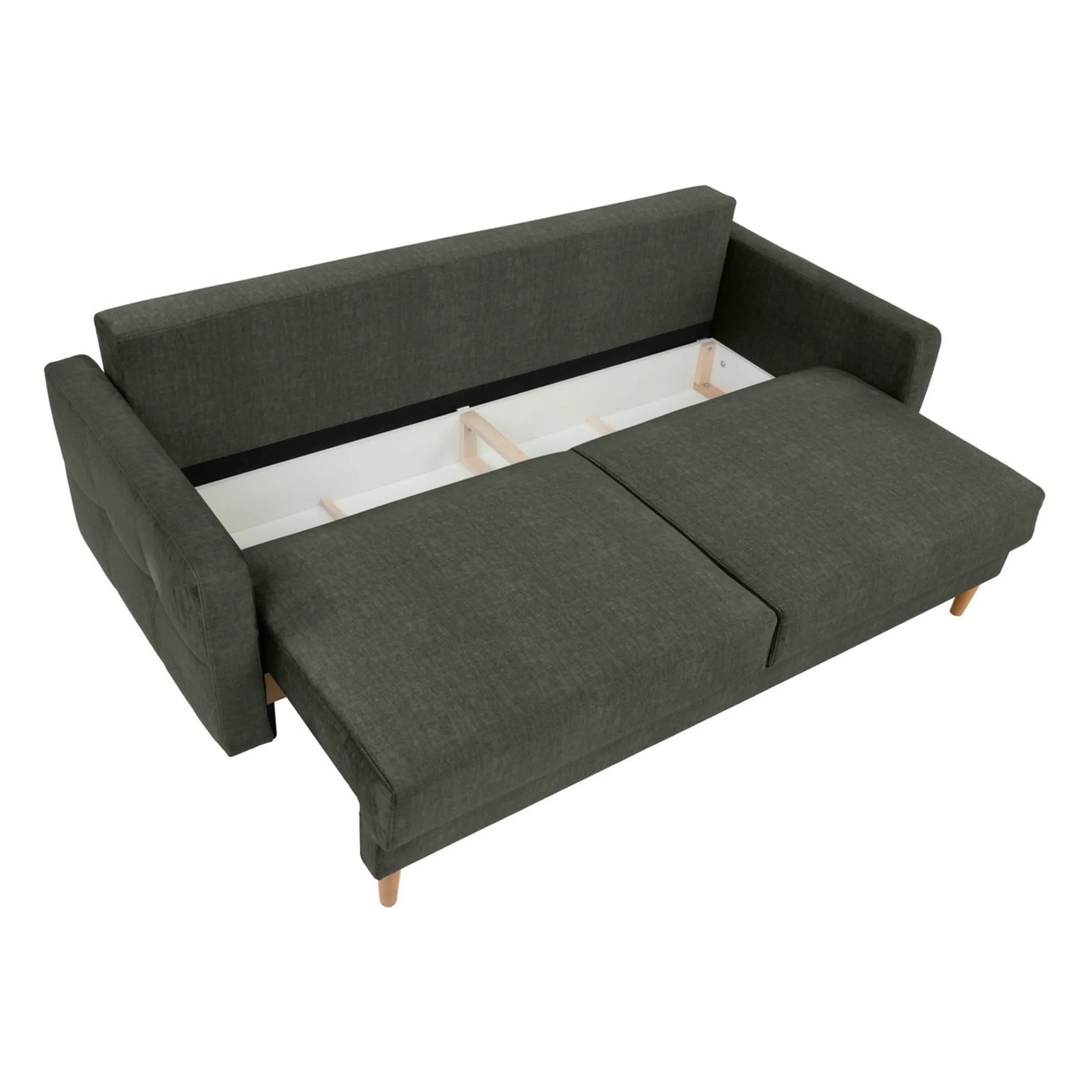 Canapea extensibila TORENT, stofa catifelata verde - Vogue 11, 220x98x95 cm