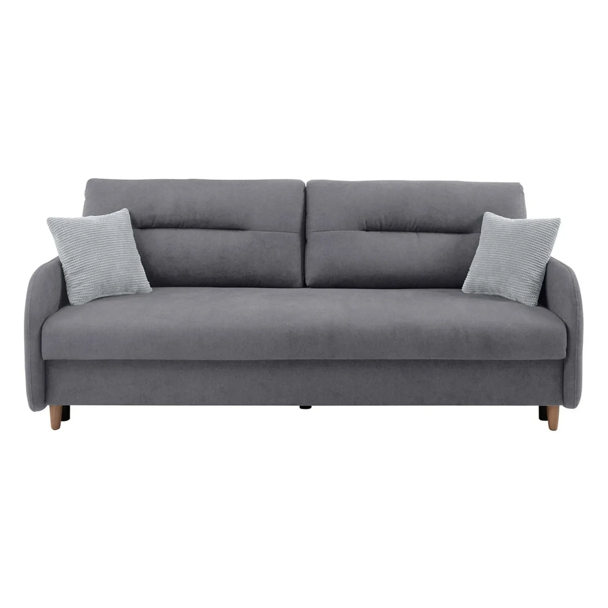 Canapea extensibila VERTO, stofa catifelata gri - Asti 23, 206x93x88 cm