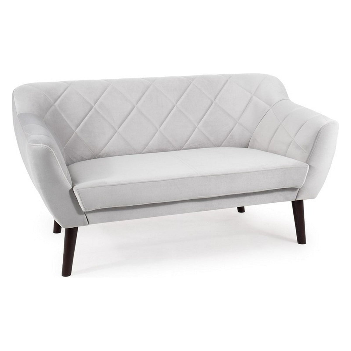 Canapea KARO 2, stofa catifelata gri deschis/wenge, 140x75x76 cm