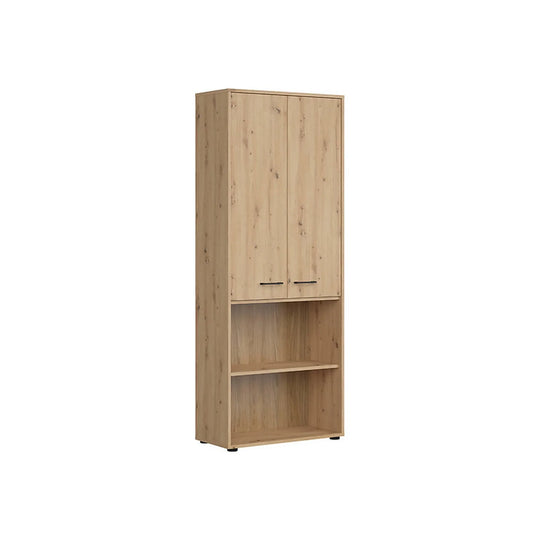 Biblioteca SPACE OFFICE, stejar artisan, PAL laminat, cu 2 usi, 80x37x203 cm