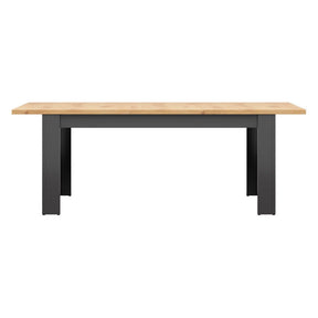 Masa extensibila Hesen, gri grafit/stejar artizanal, PAL, 160-200x90x76 cm