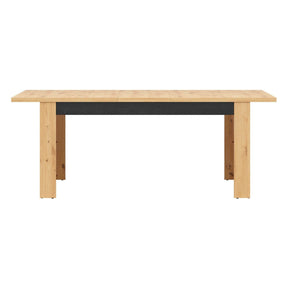 Masa extensibila OSTIA, stejar artizanal/negru, PAL, 160-200x90x76.5 cm