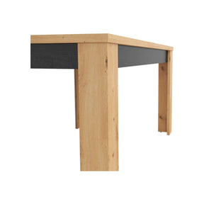 Masa extensibila OSTIA, stejar artizanal/negru, PAL, 160-200x90x76.5 cm