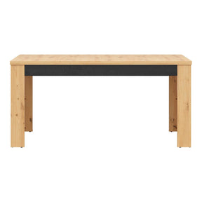 Masa extensibila OSTIA, stejar artizanal/negru, PAL, 160-200x90x76.5 cm