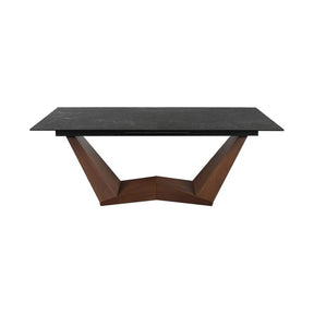 Masa extensibila BONUCCI, negru cu efect de marmura/maro, 200/250x98x76 cm
