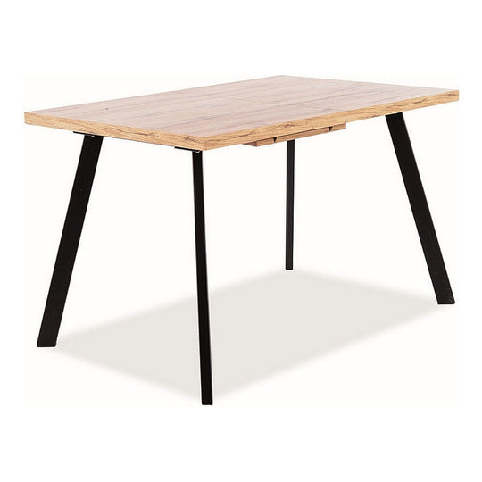 Masa extensibila BRICK, stejar artisan/negru, metal, 120-160x80x75 cm