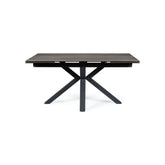 Masa extensibila COLUMBUS CERAMIC, sticla securizata/ceramica, maro/negru mat, 160-240x90x76 cm