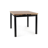 Masa extensibila GD-082, stejar artisan/negru mat, metal, 80-131x80x75 cm