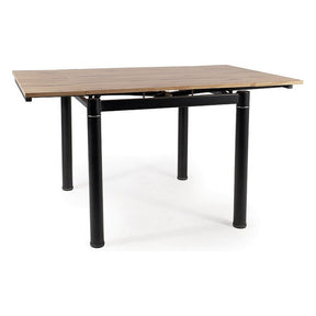 Masa extensibila GD-082, stejar artisan/negru mat, metal, 80-131x80x75 cm
