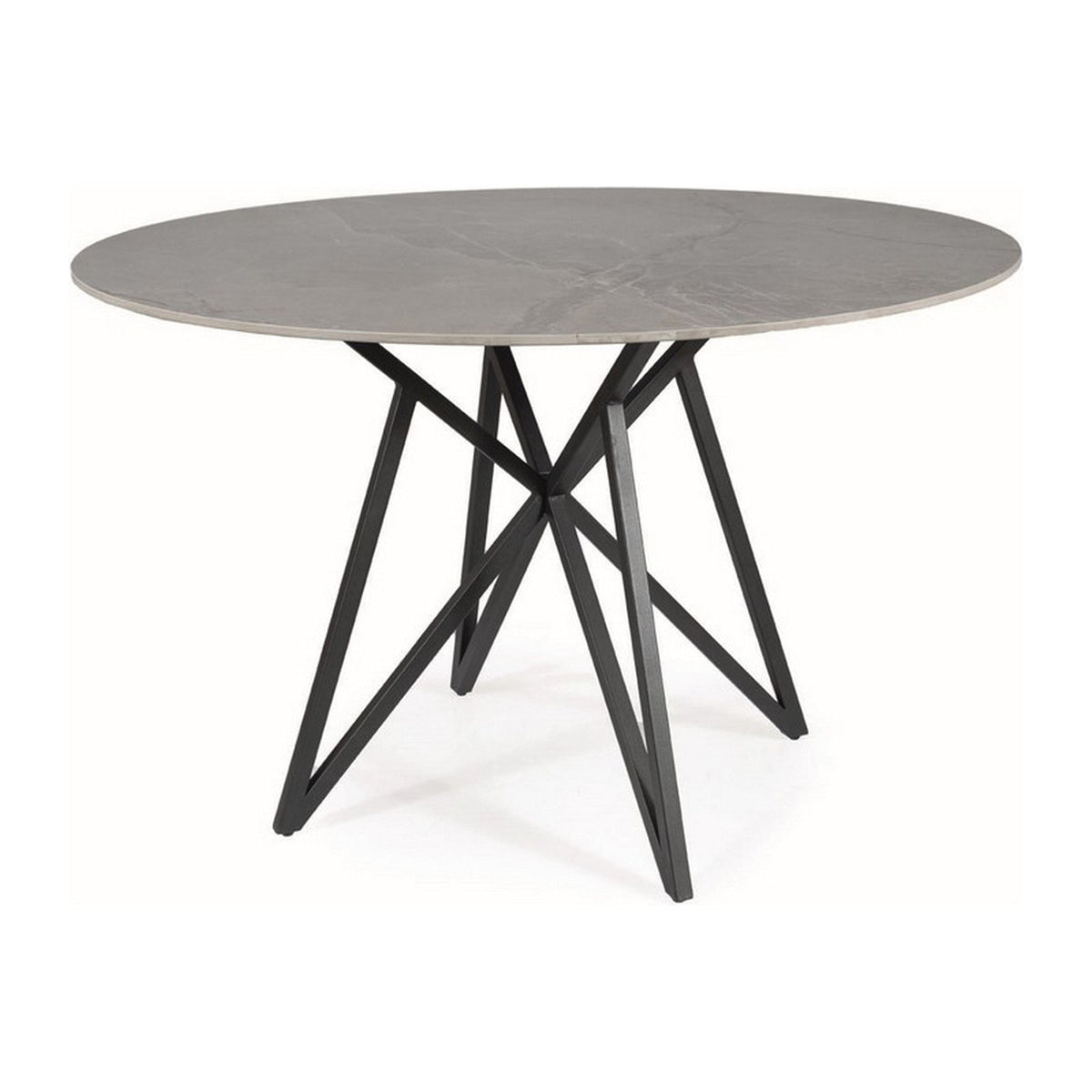 Masa MURANO, gri/negru, ceramica si metal, 120x76 cm