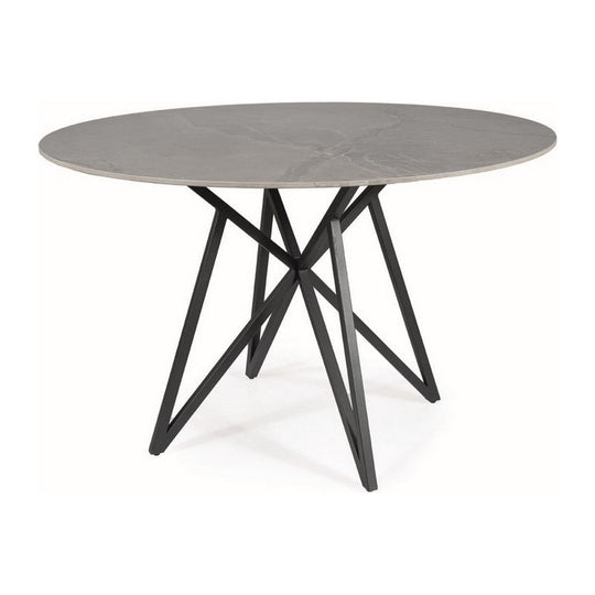 Masa MURANO, gri/negru, ceramica si metal, 120x76 cm