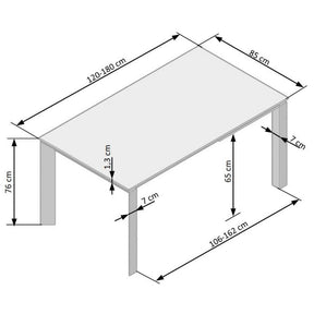 Masa dining cu blat extensibila Horizon, 120/180X85X76 CM